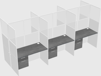 Shared rectangular cubicle