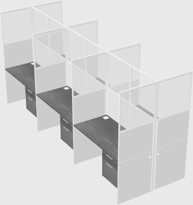 Shared rectangular cubicle