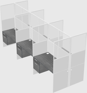 Shared rectangular cubicle