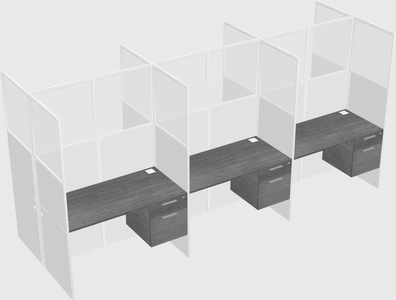 Shared rectangular cubicle