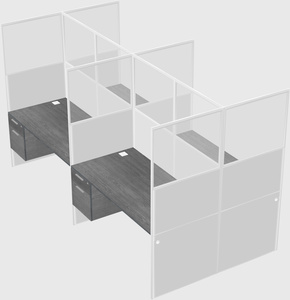 Shared rectangular cubicle