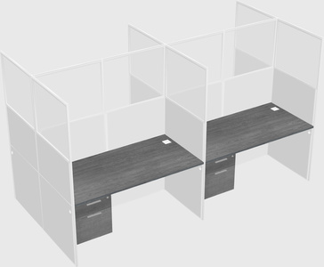 Shared rectangular cubicle