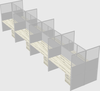 Shared rectangular cubicle