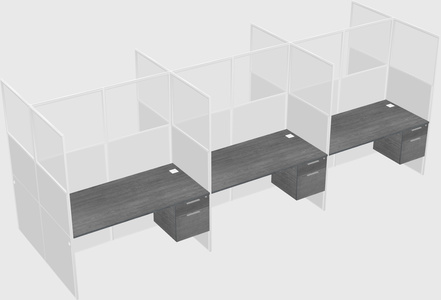 Shared rectangular cubicle