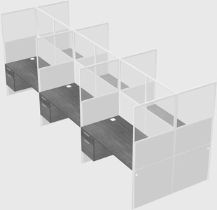 Shared rectangular cubicle