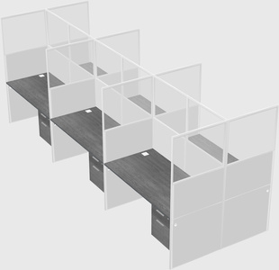 Shared rectangular cubicle