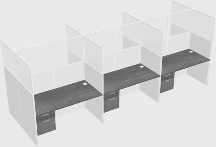 Shared rectangular cubicle