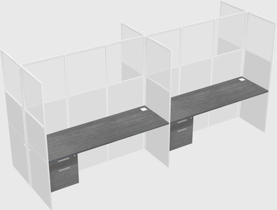 Shared rectangular cubicle