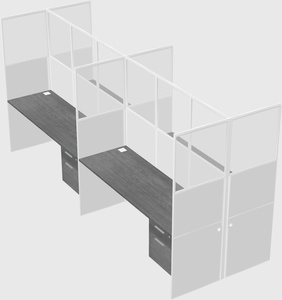 Shared rectangular cubicle