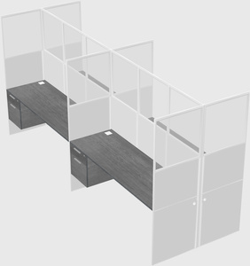 Shared rectangular cubicle