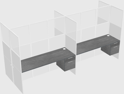 Shared rectangular cubicle