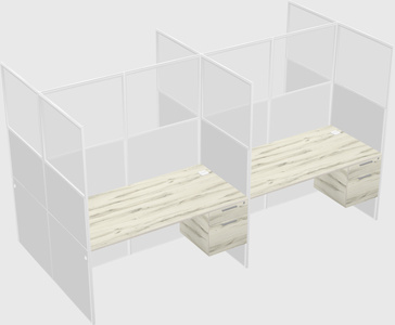 Shared rectangular cubicle