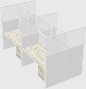 Shared rectangular cubicle