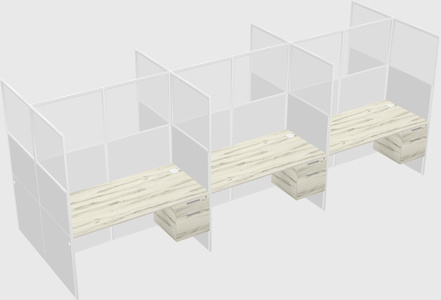Shared rectangular cubicle