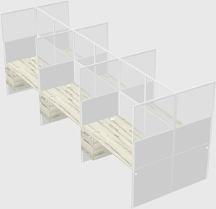 Shared rectangular cubicle