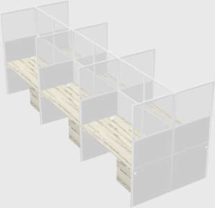 Shared rectangular cubicle