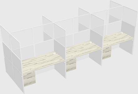 Shared rectangular cubicle