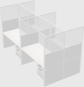 Shared rectangular cubicle