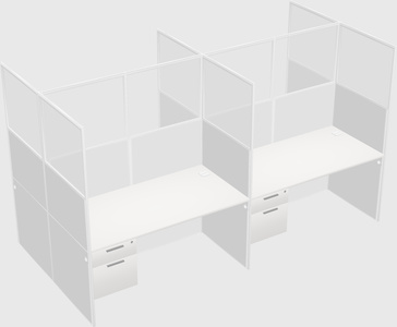 Shared rectangular cubicle
