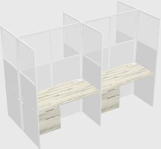 Shared rectangular cubicle