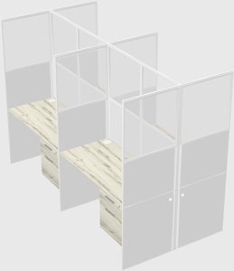 Shared rectangular cubicle