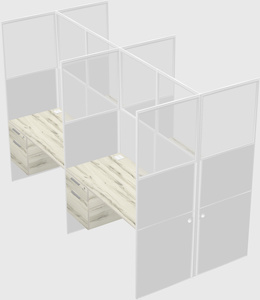 Shared rectangular cubicle