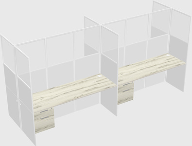 Shared rectangular cubicle