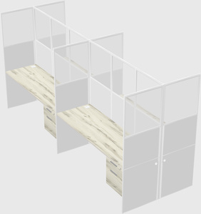 Shared rectangular cubicle
