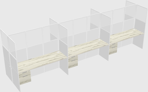 Shared rectangular cubicle