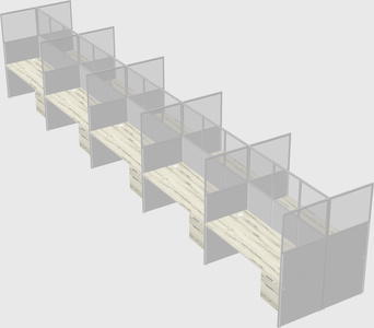 Shared rectangular cubicle
