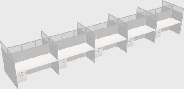 Shared rectangular cubicle