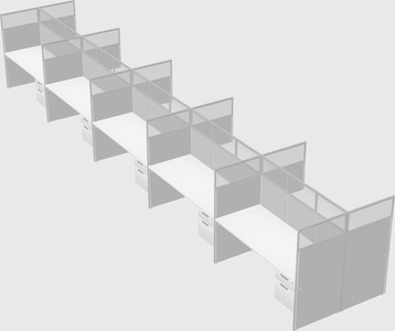 Shared rectangular cubicle