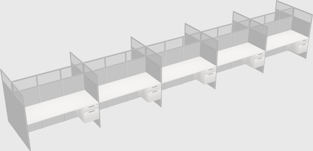 Shared rectangular cubicle