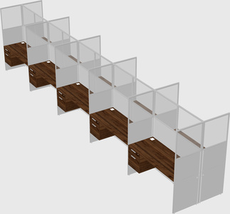Shared rectangular cubicle