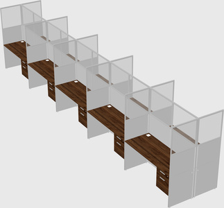 Shared rectangular cubicle