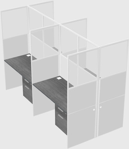 Shared rectangular cubicle