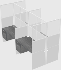 Shared rectangular cubicle