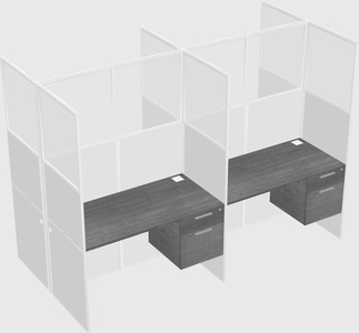 Shared rectangular cubicle