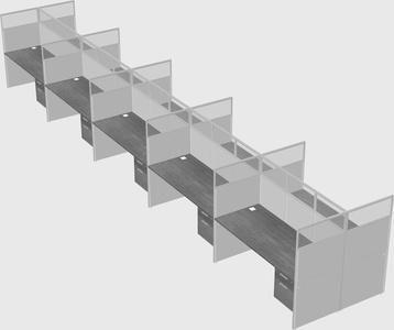 Shared rectangular cubicle