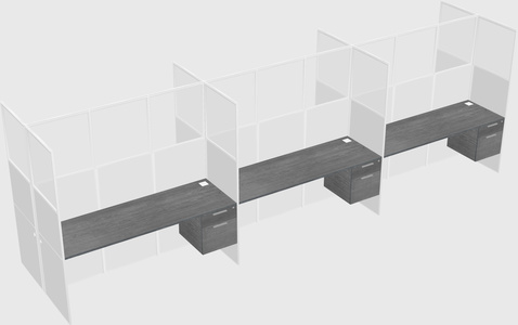 Shared rectangular cubicle
