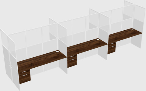 Shared rectangular cubicle