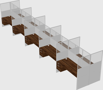 Shared rectangular cubicle