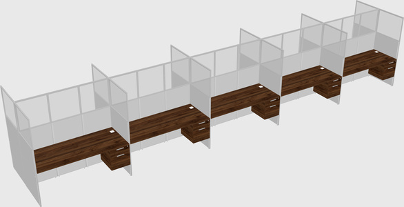 Shared rectangular cubicle