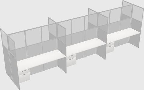 Shared rectangular cubicle