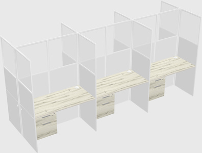 Shared rectangular cubicle