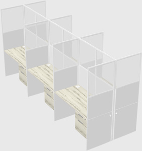 Shared rectangular cubicle