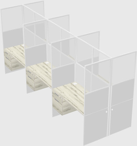 Shared rectangular cubicle
