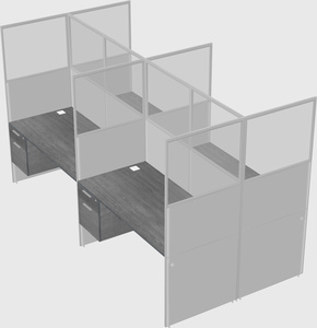 Shared rectangular cubicle