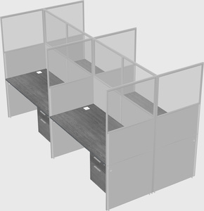 Shared rectangular cubicle