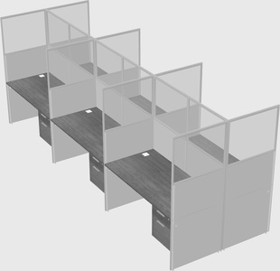 Shared rectangular cubicle
